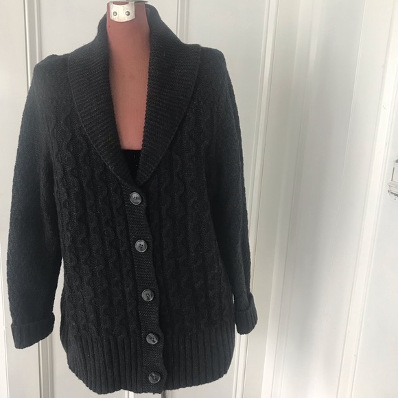 Eddie Bauer Heather grey shawl collar cardigan xl - Picture 2 of 8